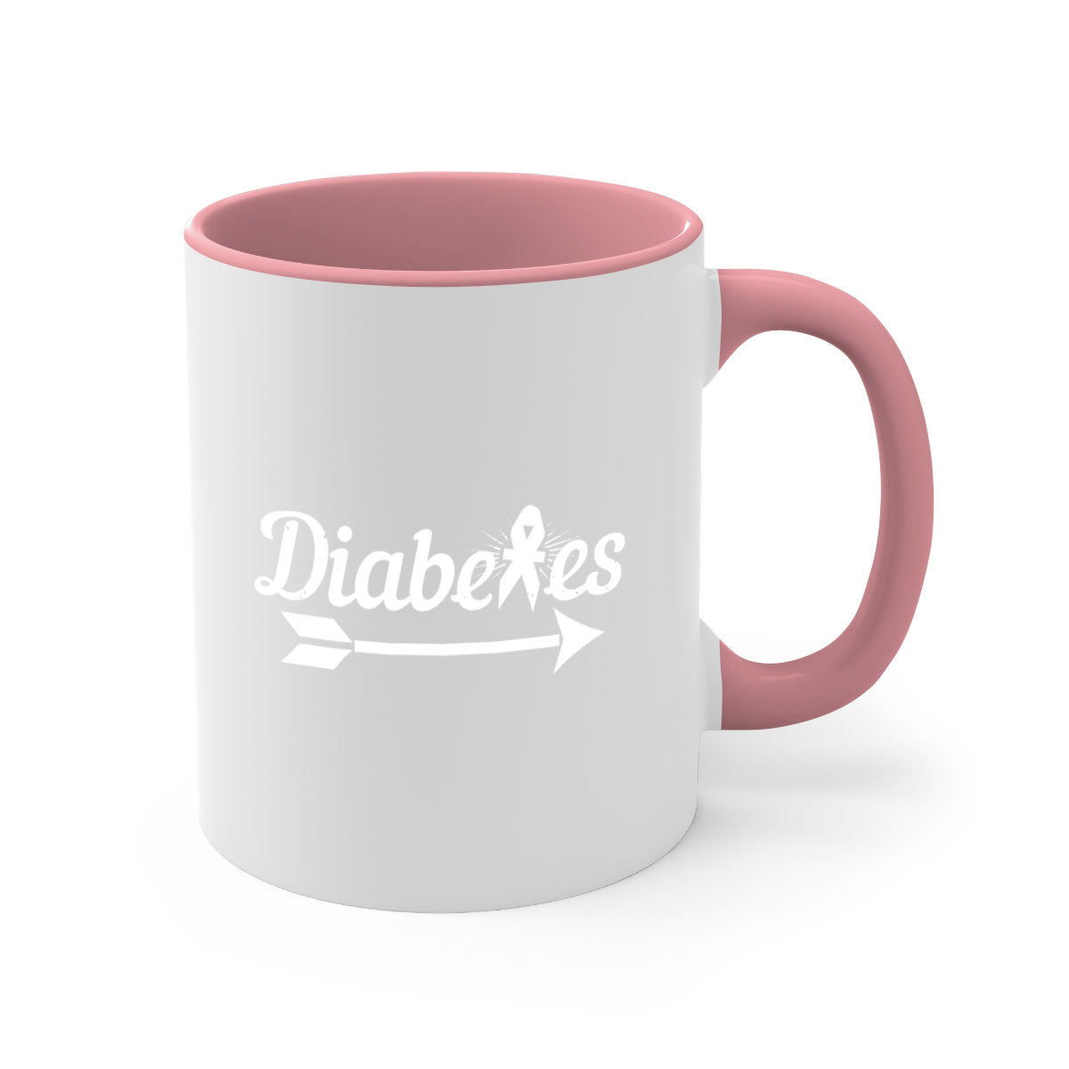 Diabetes Style 43# Mug featuring a glossy finish, colorful handle, and interior, available in multiple colors and sizes.
