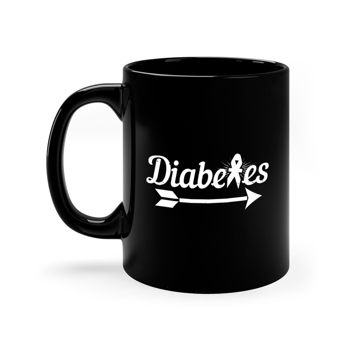 Diabetes Style 43# Mug featuring a glossy finish, colorful handle, and interior, available in multiple colors and sizes.