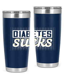 Diabetes Sucks Style 46# Tumbler in stainless steel with a vibrant print, designed for hot and cold beverages.