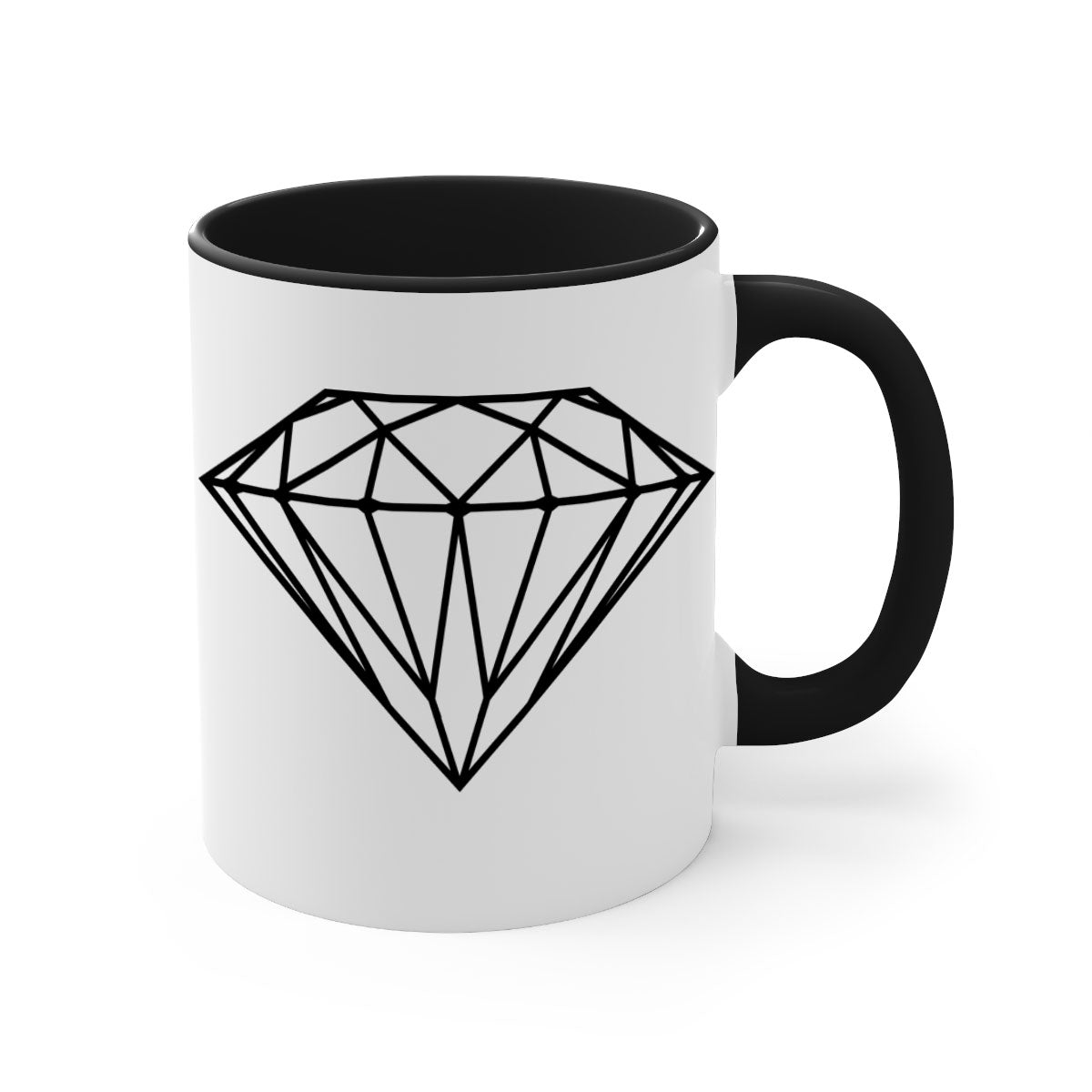 Diamond 172# Mug featuring a glossy finish with a colored handle and interior, available in multiple colors.