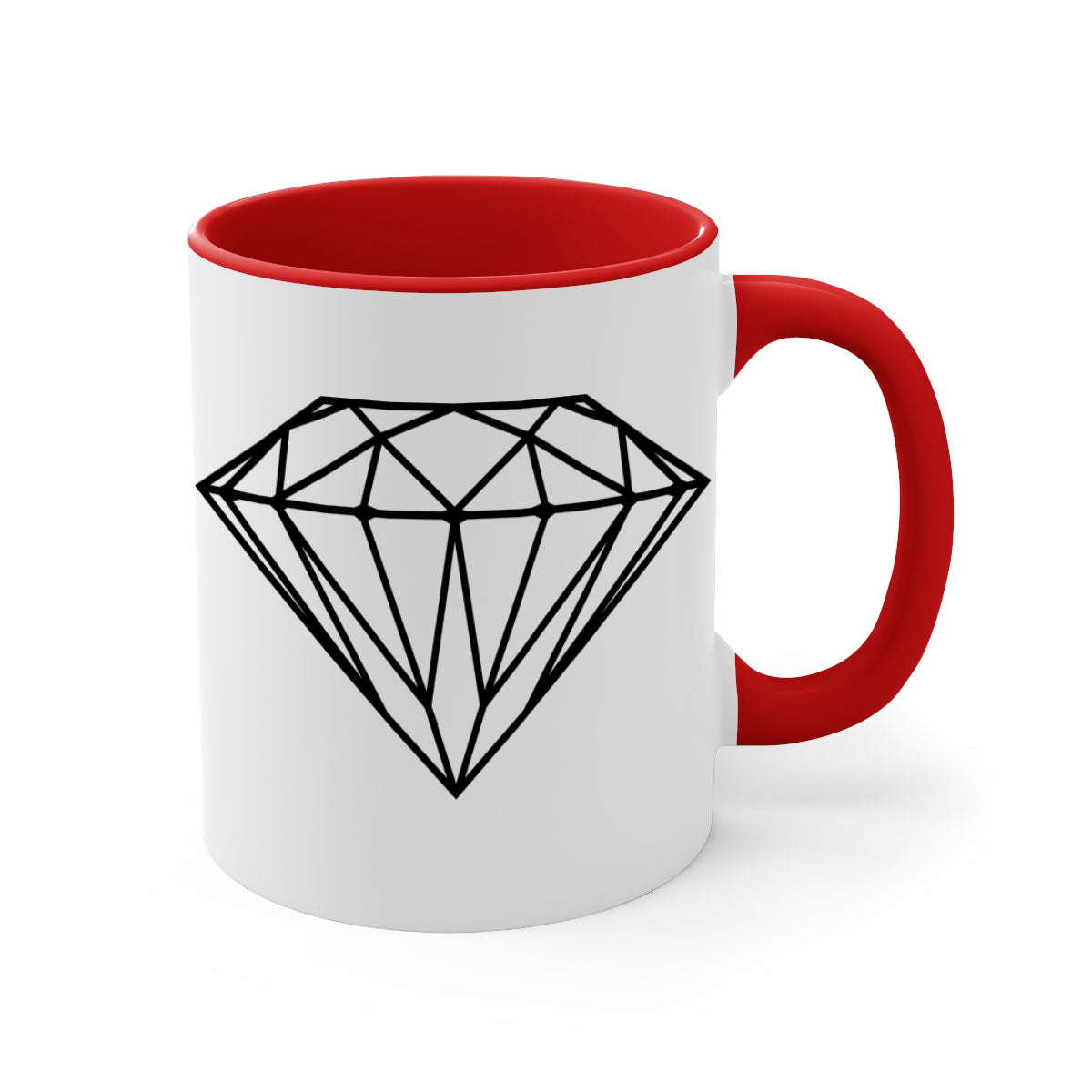 Diamond 172# Mug featuring a glossy finish with a colored handle and interior, available in multiple colors.