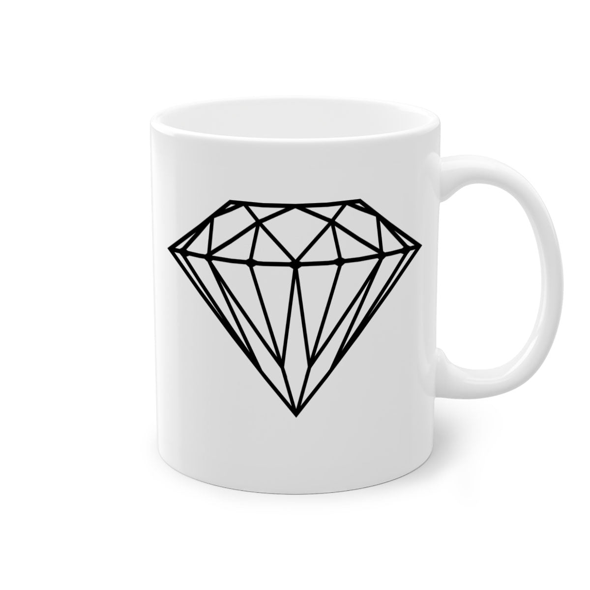 Diamond 172# Mug featuring a glossy finish with a colored handle and interior, available in multiple colors.