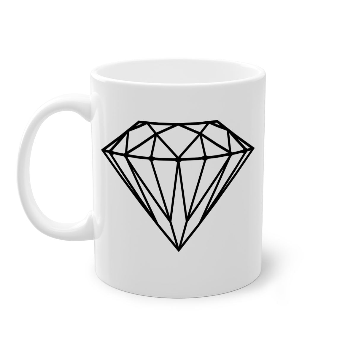 Diamond 172# Mug featuring a glossy finish with a colored handle and interior, available in multiple colors.