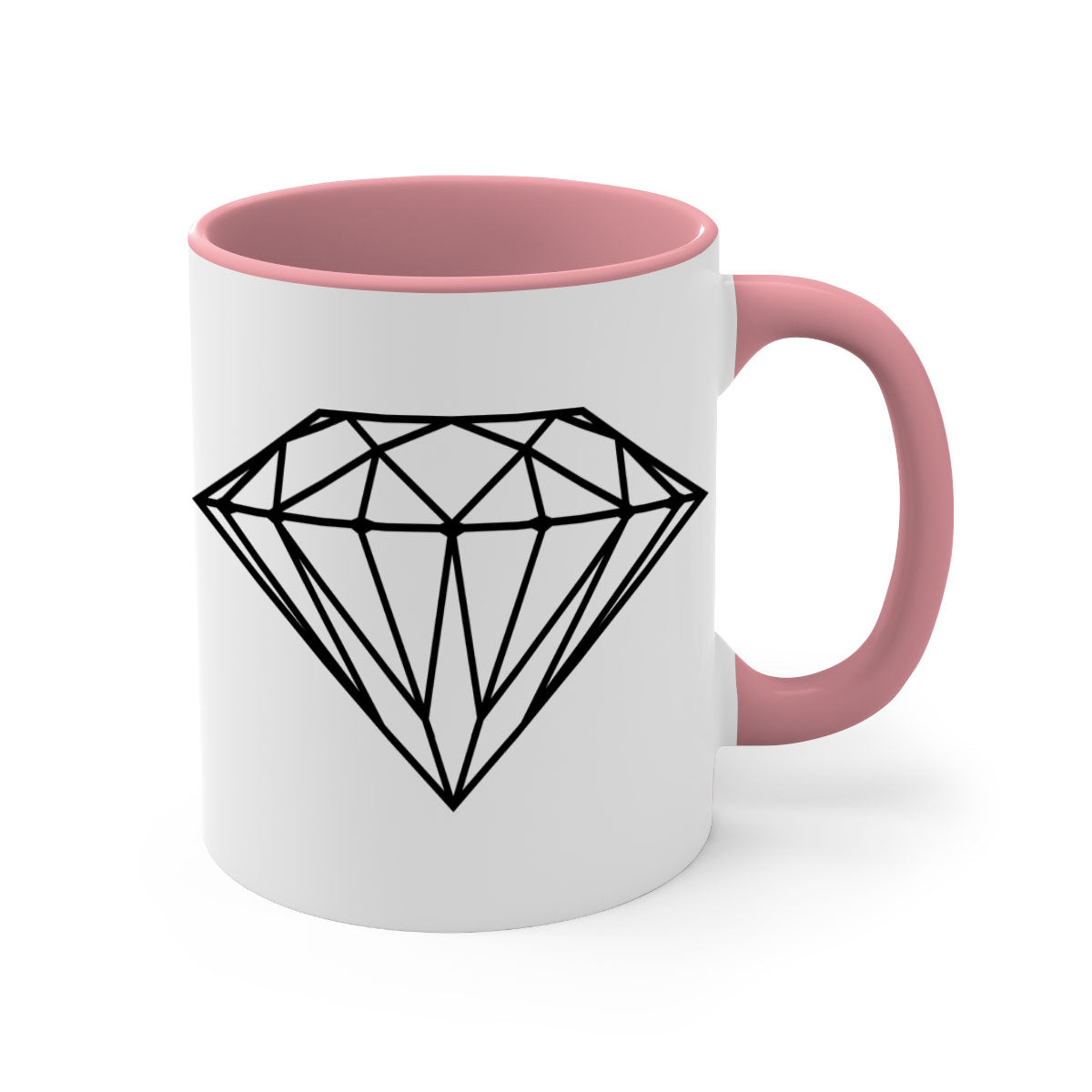 Diamond 172# Mug featuring a glossy finish with a colored handle and interior, available in multiple colors.