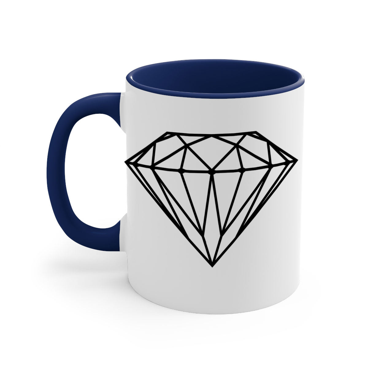 Diamond 172# Mug featuring a glossy finish with a colored handle and interior, available in multiple colors.