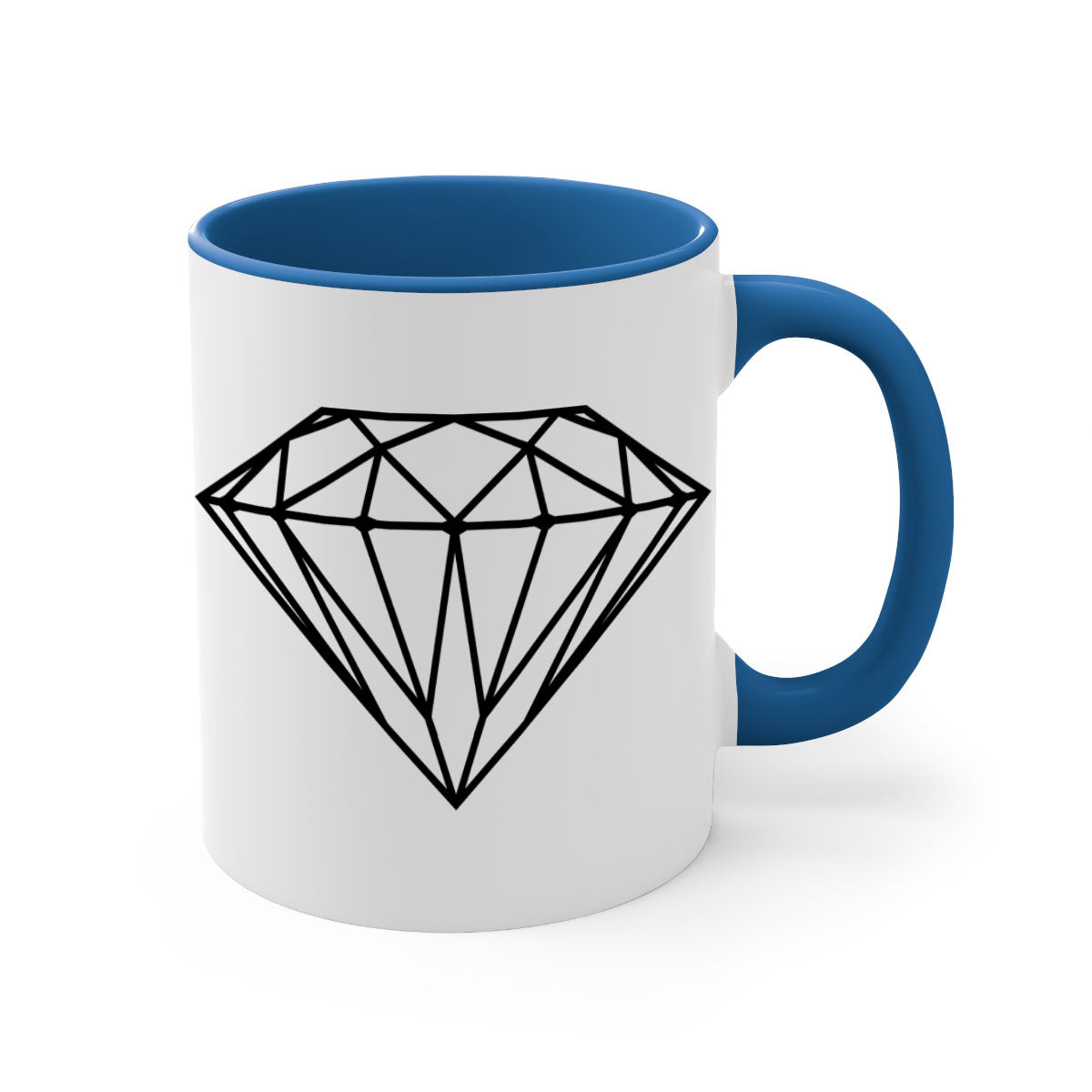 Diamond 172# Mug featuring a glossy finish with a colored handle and interior, available in multiple colors.