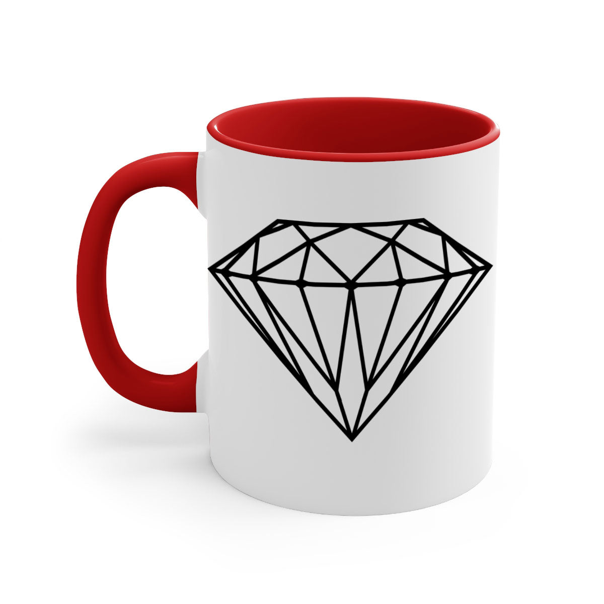 Diamond 172# Mug featuring a glossy finish with a colored handle and interior, available in multiple colors.