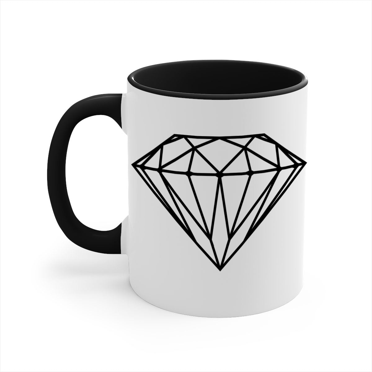 Diamond 172# Mug featuring a glossy finish with a colored handle and interior, available in multiple colors.