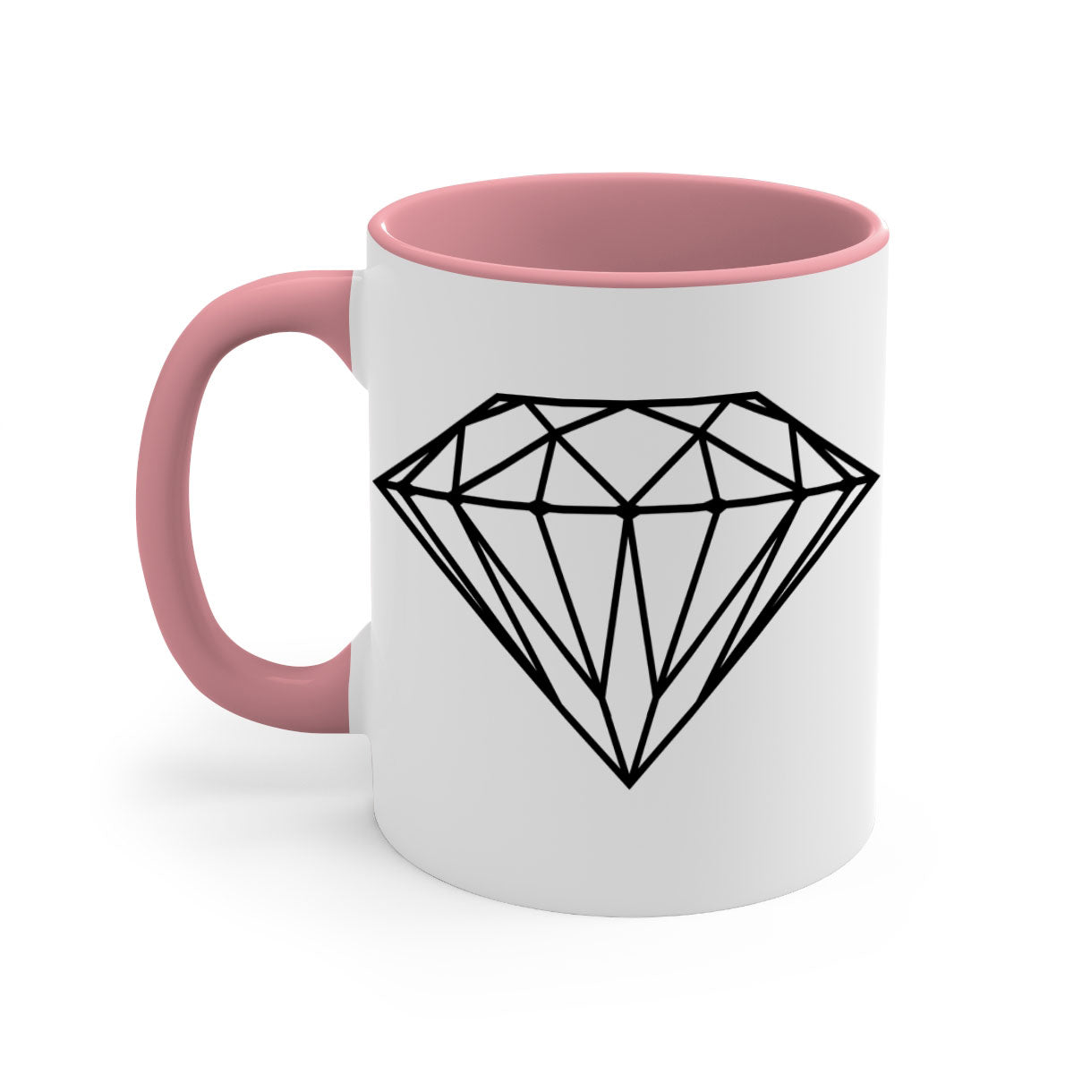 Diamond 172# Mug featuring a glossy finish with a colored handle and interior, available in multiple colors.