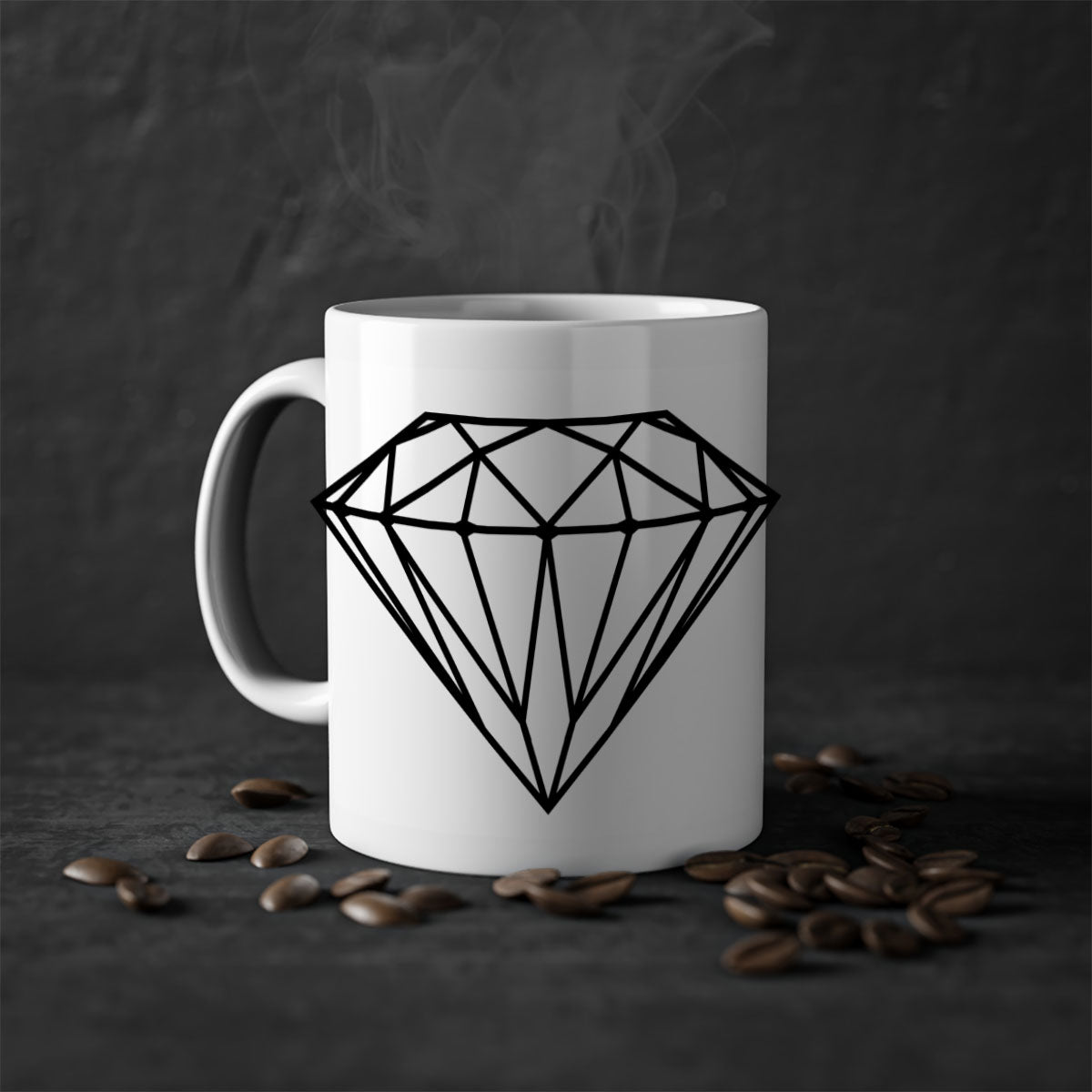 Diamond 172# Mug featuring a glossy finish with a colored handle and interior, available in multiple colors.
