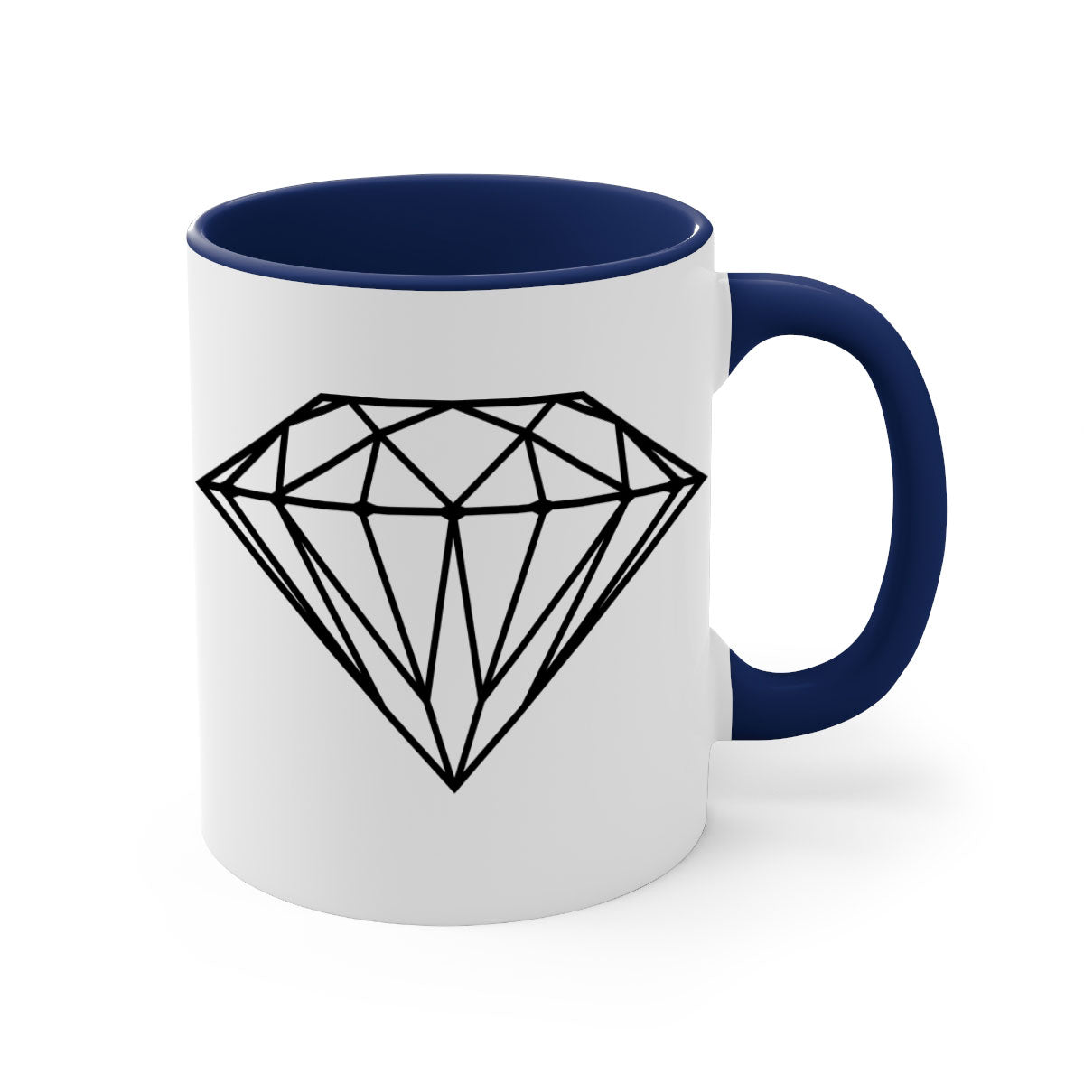 Diamond 172# Mug featuring a glossy finish with a colored handle and interior, available in multiple colors.