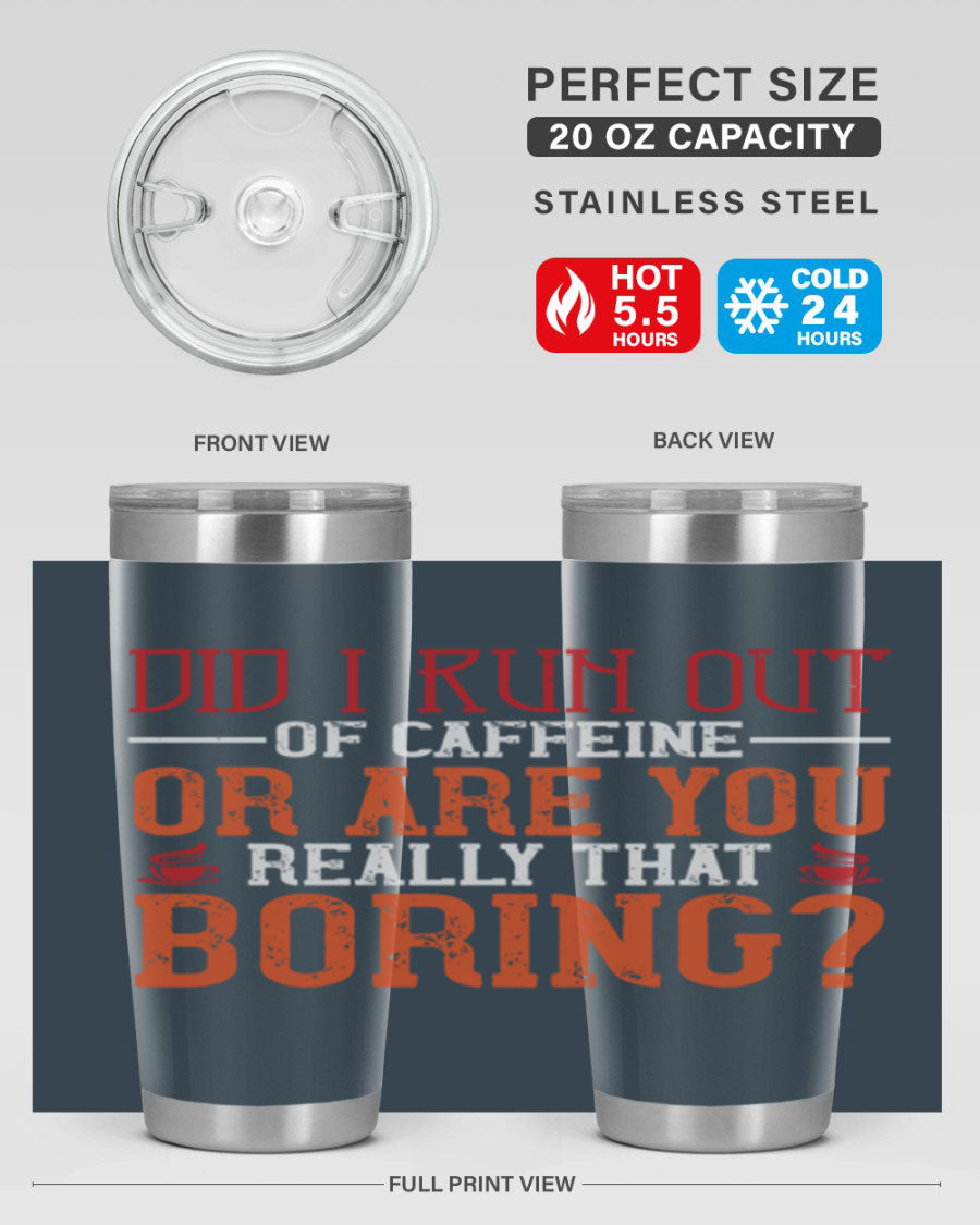 20oz and 30oz stainless steel tumblers with humorous design, perfect for hot and cold beverages.