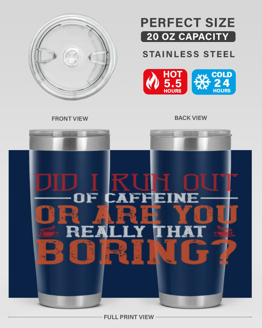 20oz and 30oz stainless steel tumblers with humorous design, perfect for hot and cold beverages.