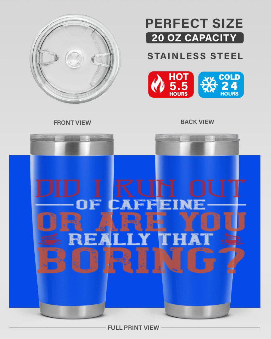 20oz and 30oz stainless steel tumblers with humorous design, perfect for hot and cold beverages.