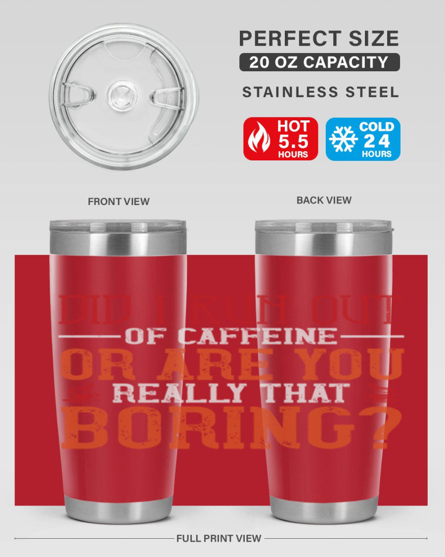 20oz and 30oz stainless steel tumblers with humorous design, perfect for hot and cold beverages.