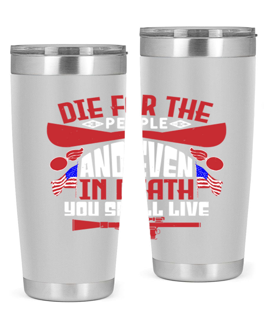 Die for the People tumbler featuring a stylish design, available in 20oz and 30oz sizes, made from stainless steel with a copper lining.
