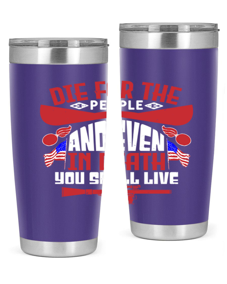 Die for the People tumbler featuring a stylish design, available in 20oz and 30oz sizes, made from stainless steel with a copper lining.