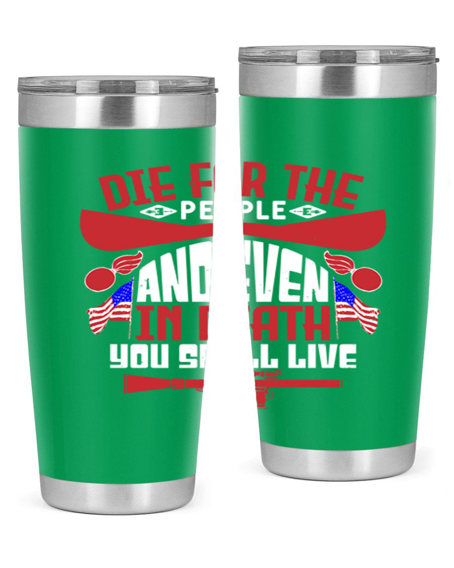 Die for the People tumbler featuring a stylish design, available in 20oz and 30oz sizes, made from stainless steel with a copper lining.