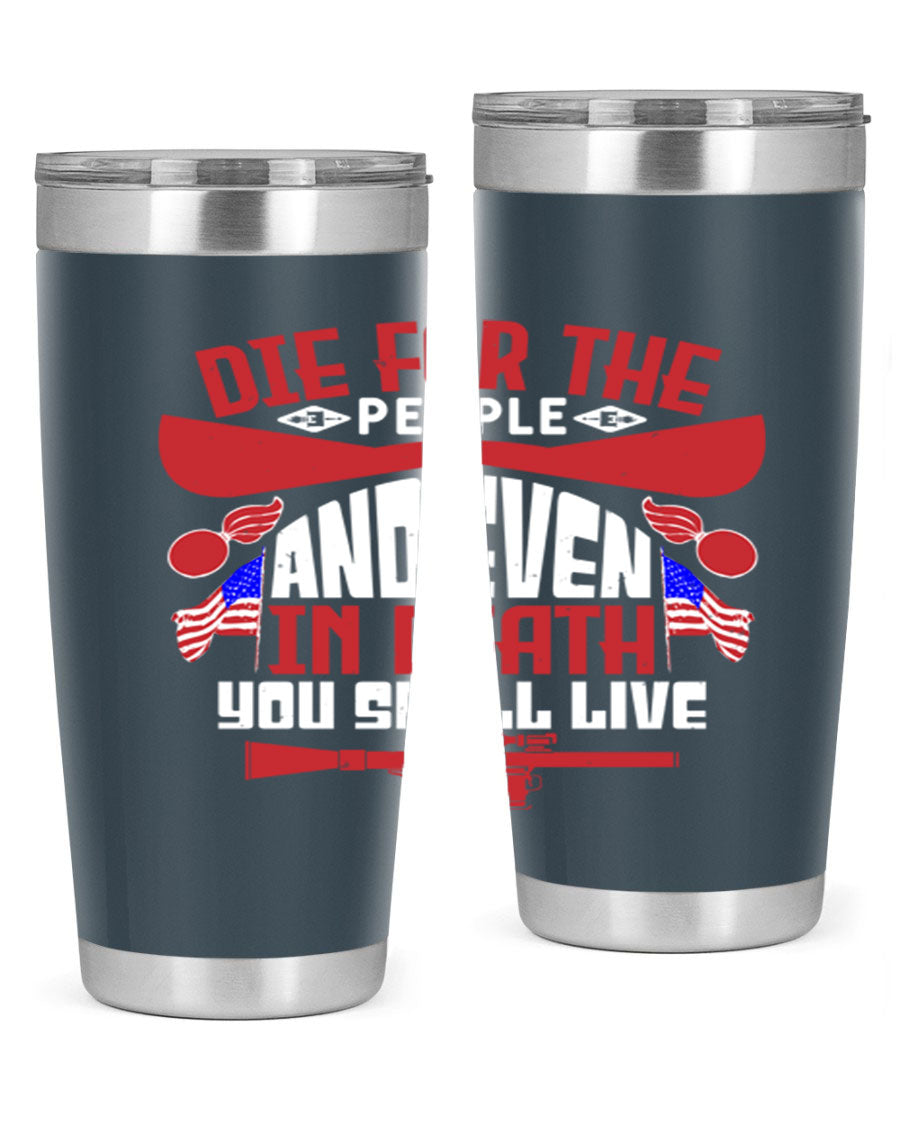 Die for the People tumbler featuring a stylish design, available in 20oz and 30oz sizes, made from stainless steel with a copper lining.
