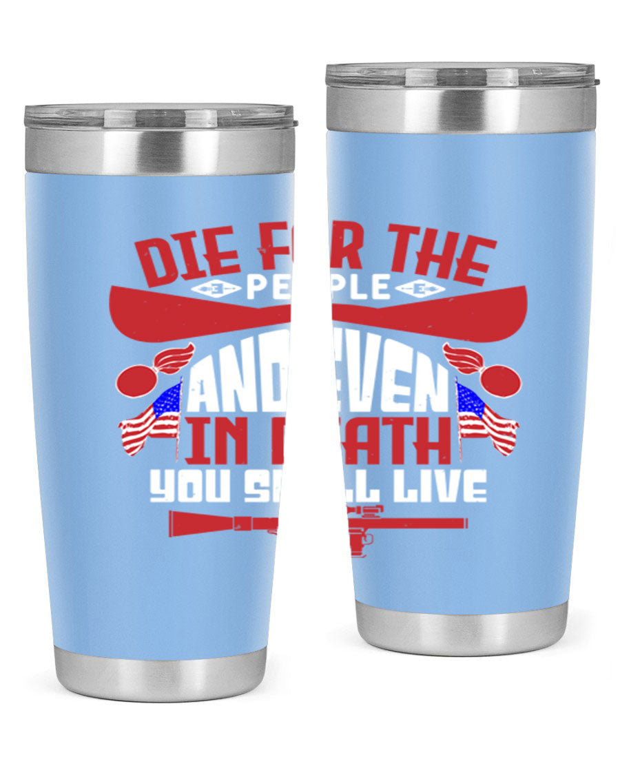 Die for the People tumbler featuring a stylish design, available in 20oz and 30oz sizes, made from stainless steel with a copper lining.