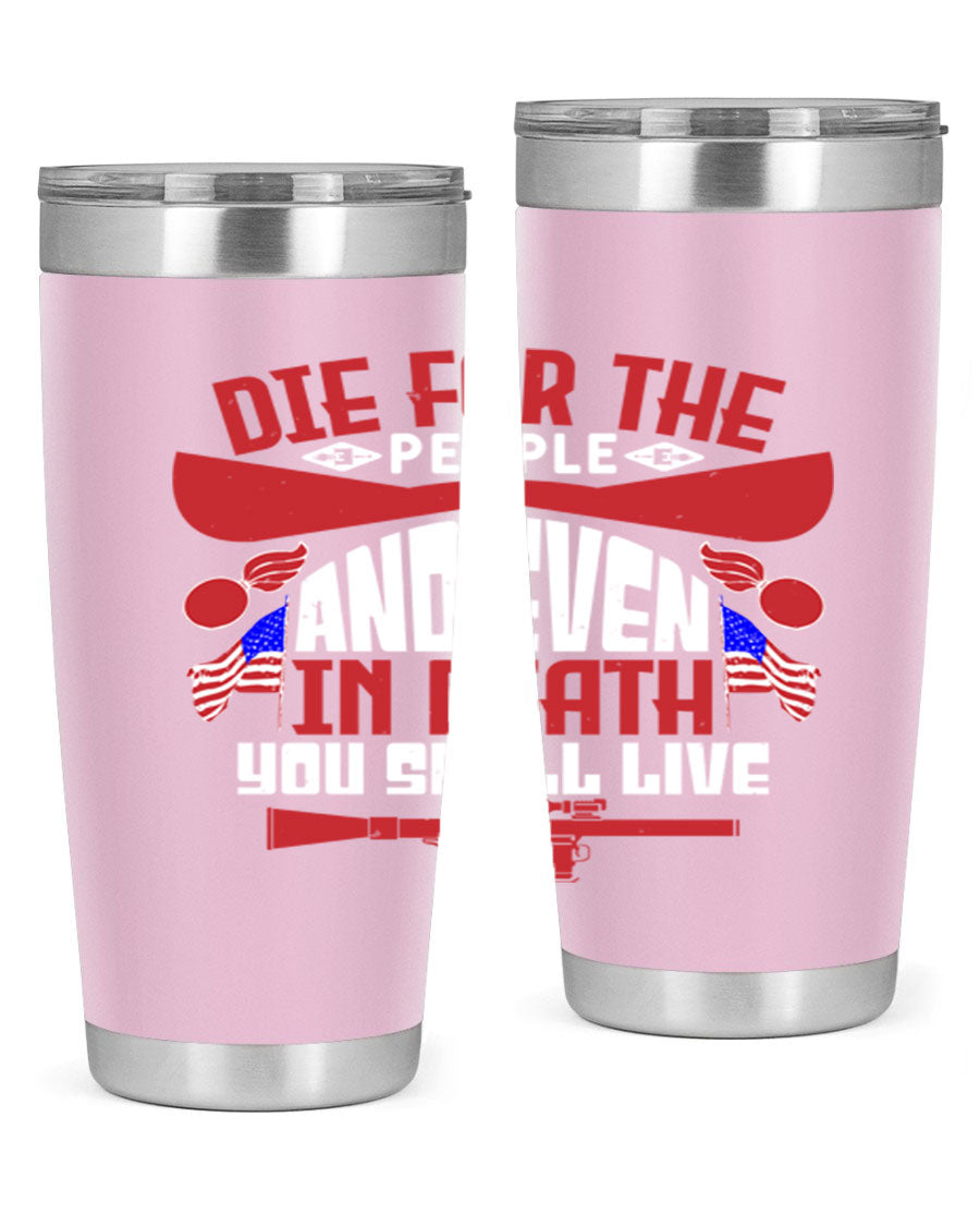 Die for the People tumbler featuring a stylish design, available in 20oz and 30oz sizes, made from stainless steel with a copper lining.
