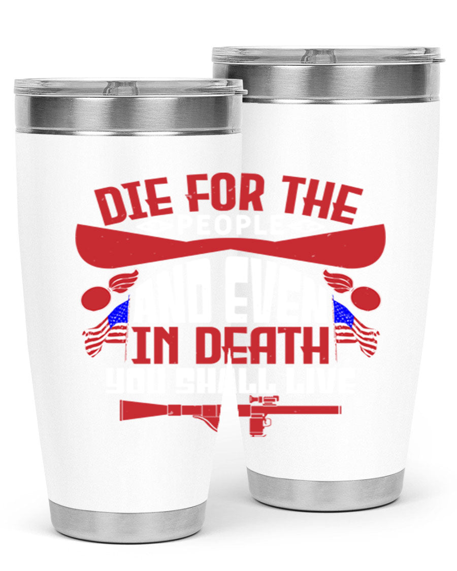 Die for the People tumbler featuring a stylish design, available in 20oz and 30oz sizes, made from stainless steel with a copper lining.