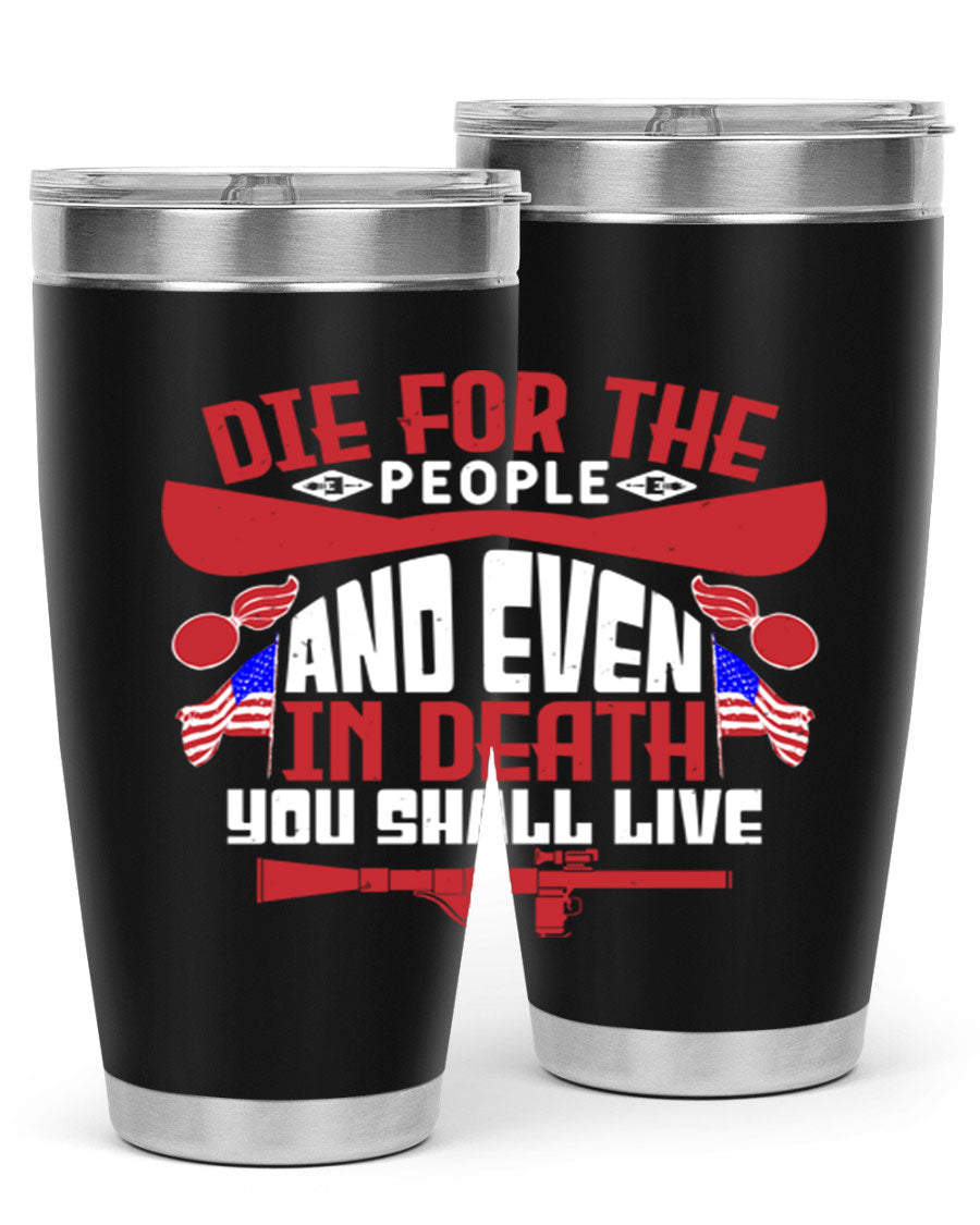 Die for the People tumbler featuring a stylish design, available in 20oz and 30oz sizes, made from stainless steel with a copper lining.