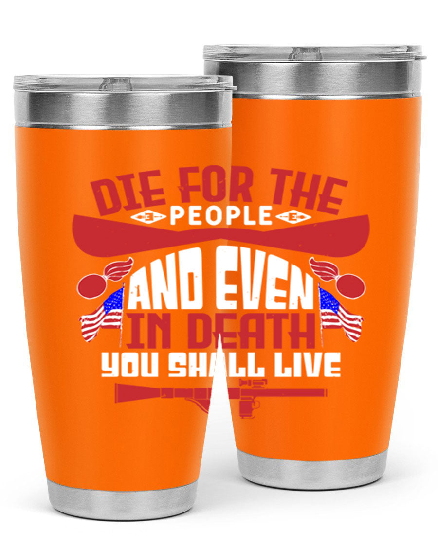 Die for the People tumbler featuring a stylish design, available in 20oz and 30oz sizes, made from stainless steel with a copper lining.