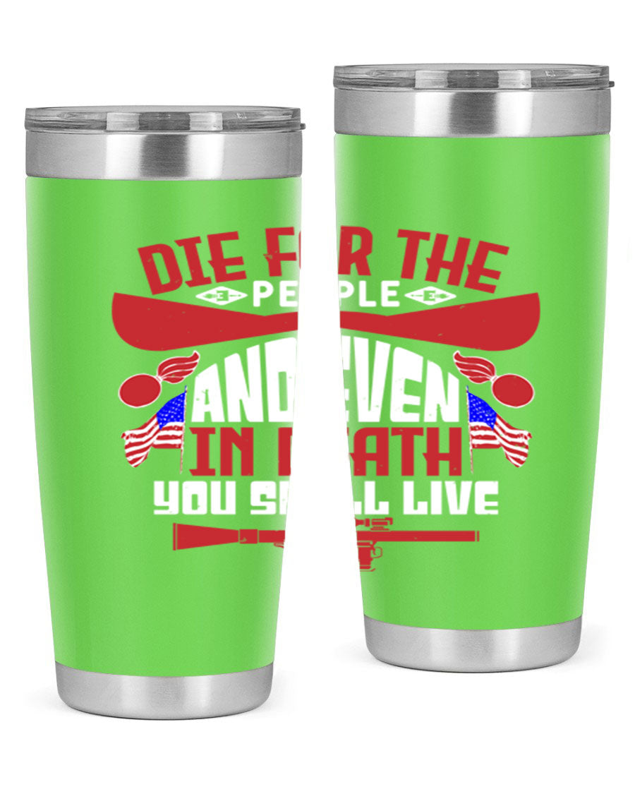 Die for the People tumbler featuring a stylish design, available in 20oz and 30oz sizes, made from stainless steel with a copper lining.