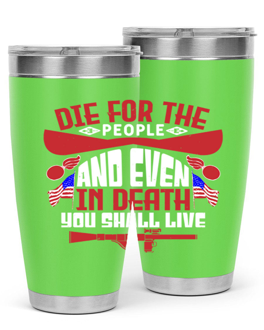 Die for the People tumbler featuring a stylish design, available in 20oz and 30oz sizes, made from stainless steel with a copper lining.