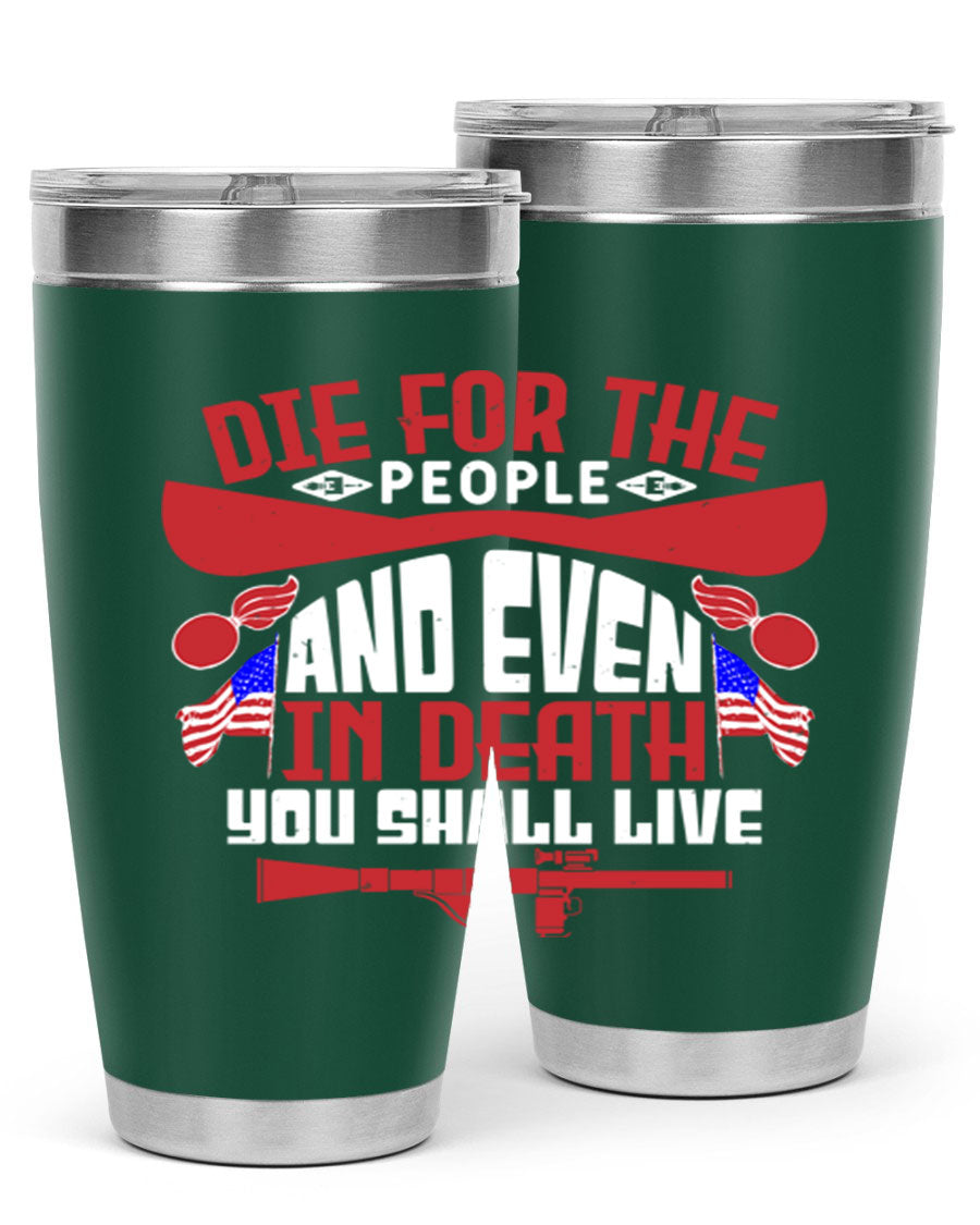 Die for the People tumbler featuring a stylish design, available in 20oz and 30oz sizes, made from stainless steel with a copper lining.