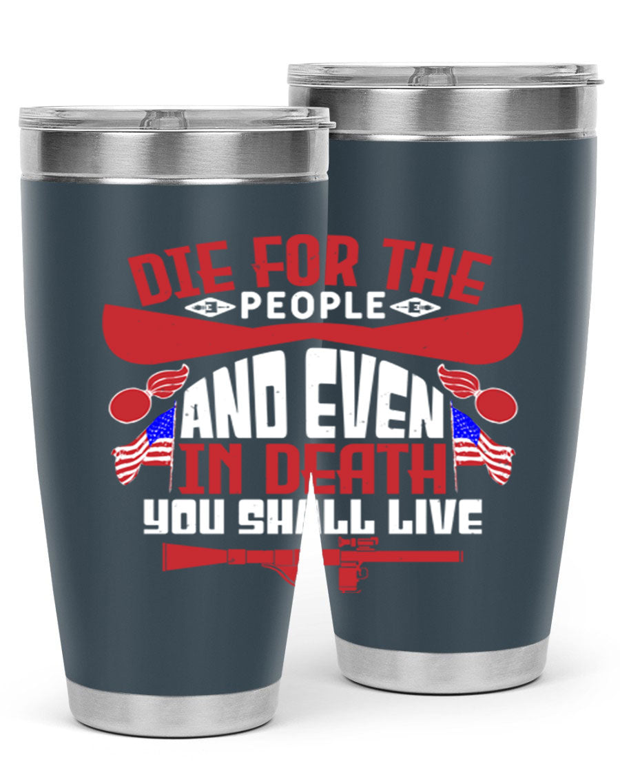 Die for the People tumbler featuring a stylish design, available in 20oz and 30oz sizes, made from stainless steel with a copper lining.
