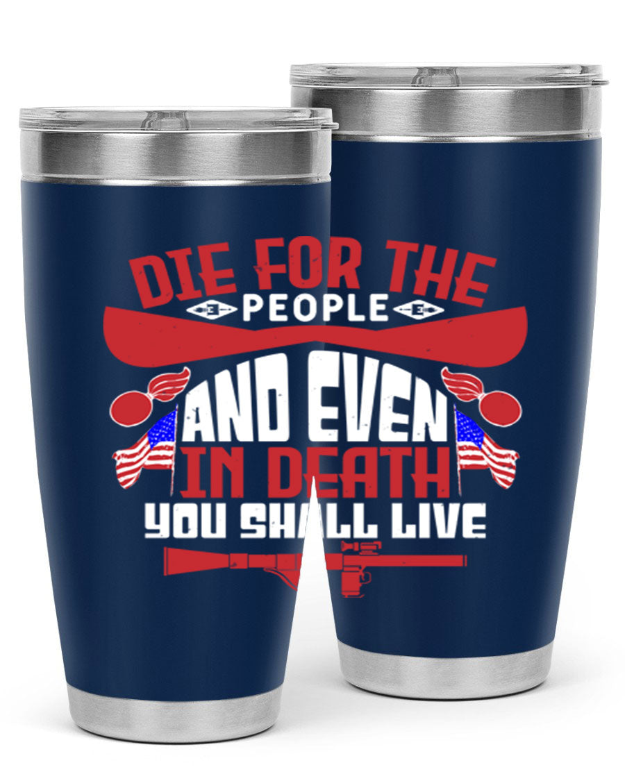 Die for the People tumbler featuring a stylish design, available in 20oz and 30oz sizes, made from stainless steel with a copper lining.