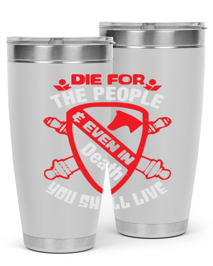 Die for the People tumbler in 20oz and 30oz sizes, showcasing double wall vacuum stainless steel design with vibrant print.
