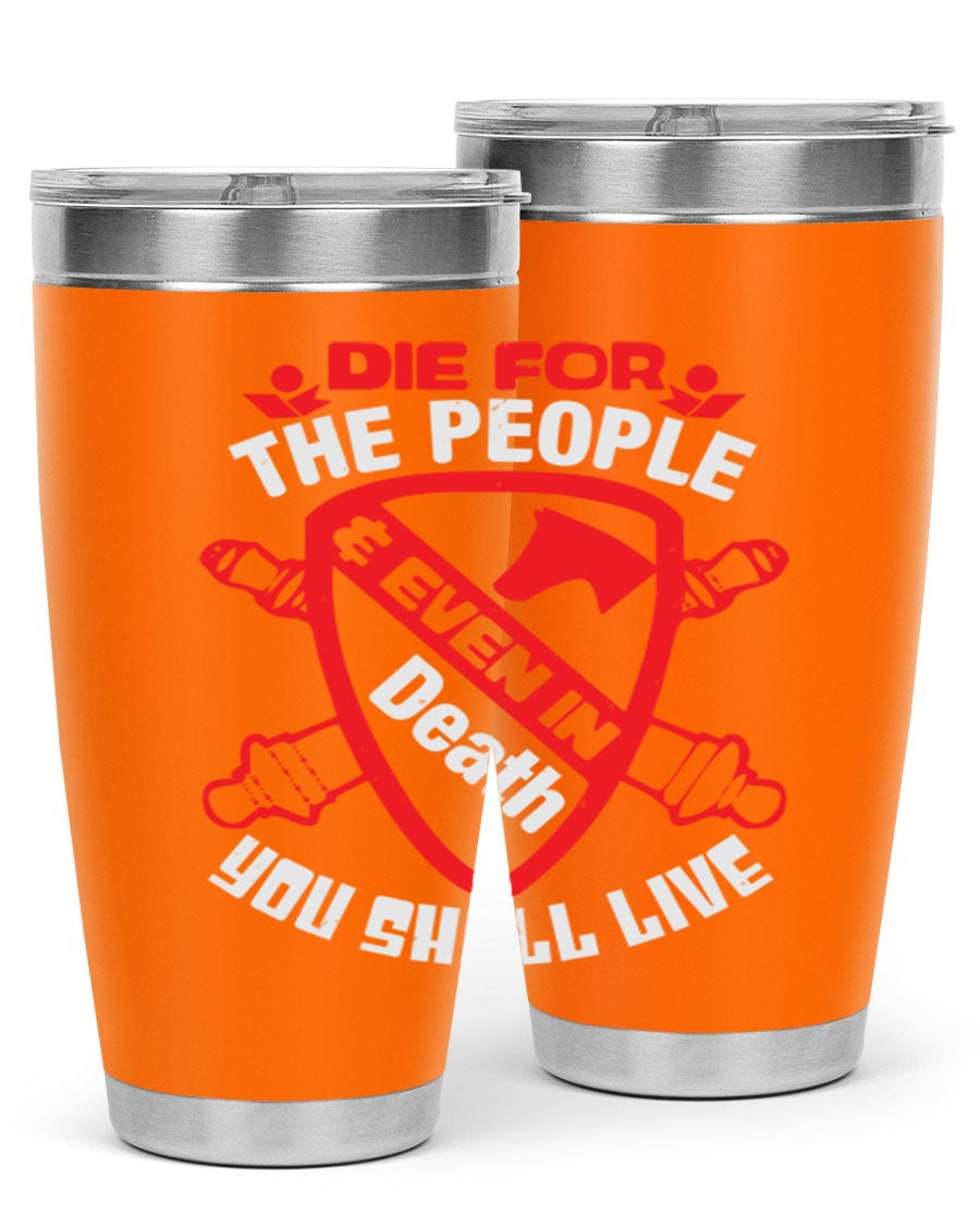 Die for the People tumbler in 20oz and 30oz sizes, showcasing double wall vacuum stainless steel design with vibrant print.
