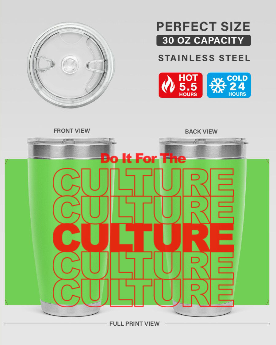 Black cotton tank top with 'Do It For The Culture' printed in bold letters, showcasing cultural pride.