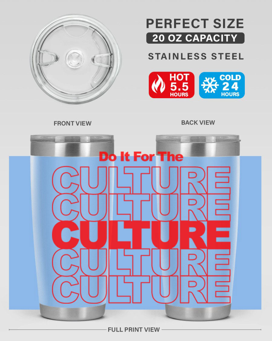 Black cotton tank top with 'Do It For The Culture' printed in bold letters, showcasing cultural pride.