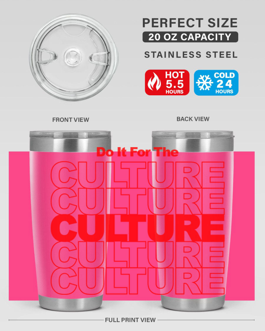 Black cotton tank top with 'Do It For The Culture' printed in bold letters, showcasing cultural pride.