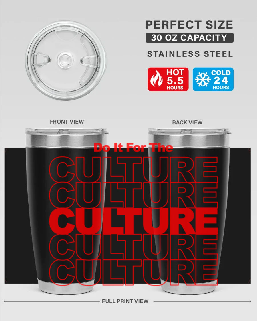 Black cotton tank top with 'Do It For The Culture' printed in bold letters, showcasing cultural pride.