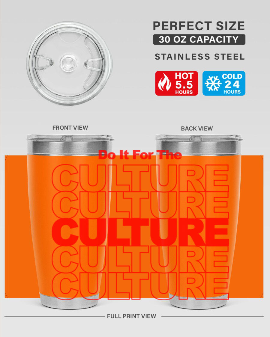 Black cotton tank top with 'Do It For The Culture' printed in bold letters, showcasing cultural pride.