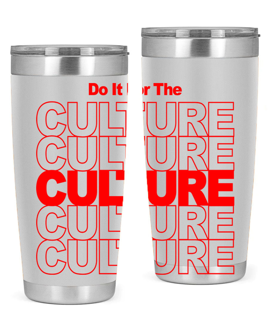 Black cotton tank top with 'Do It For The Culture' printed in bold letters, showcasing cultural pride.