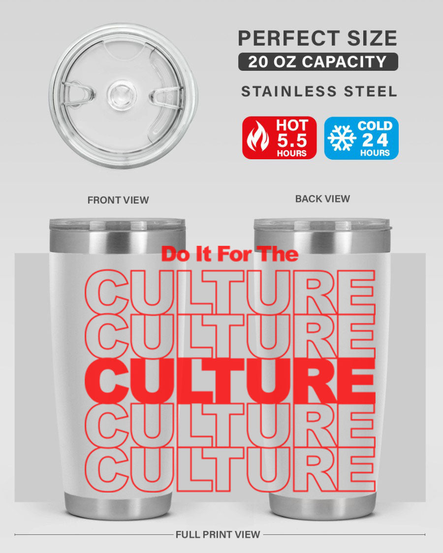 Black cotton tank top with 'Do It For The Culture' printed in bold letters, showcasing cultural pride.