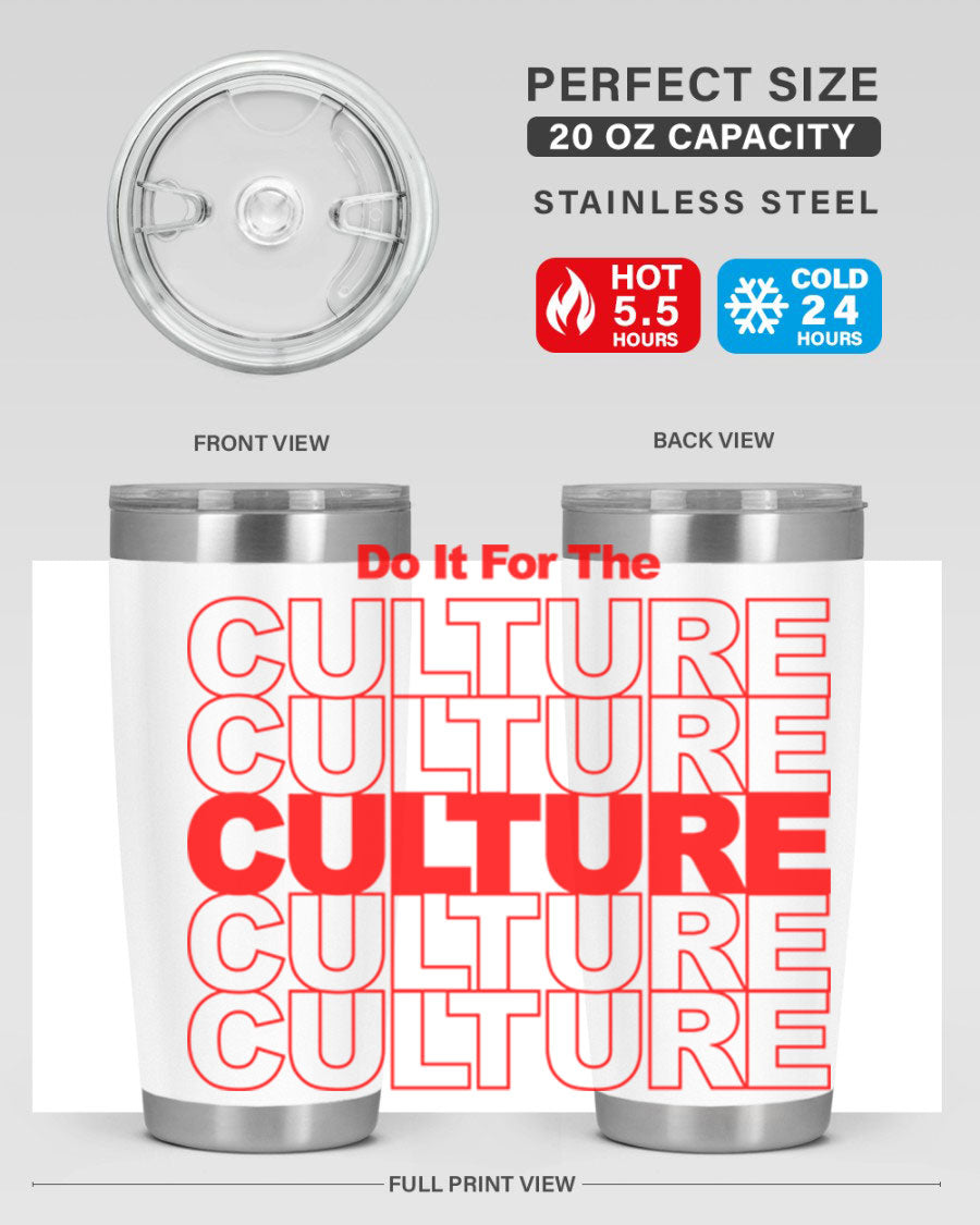 Black cotton tank top with 'Do It For The Culture' printed in bold letters, showcasing cultural pride.