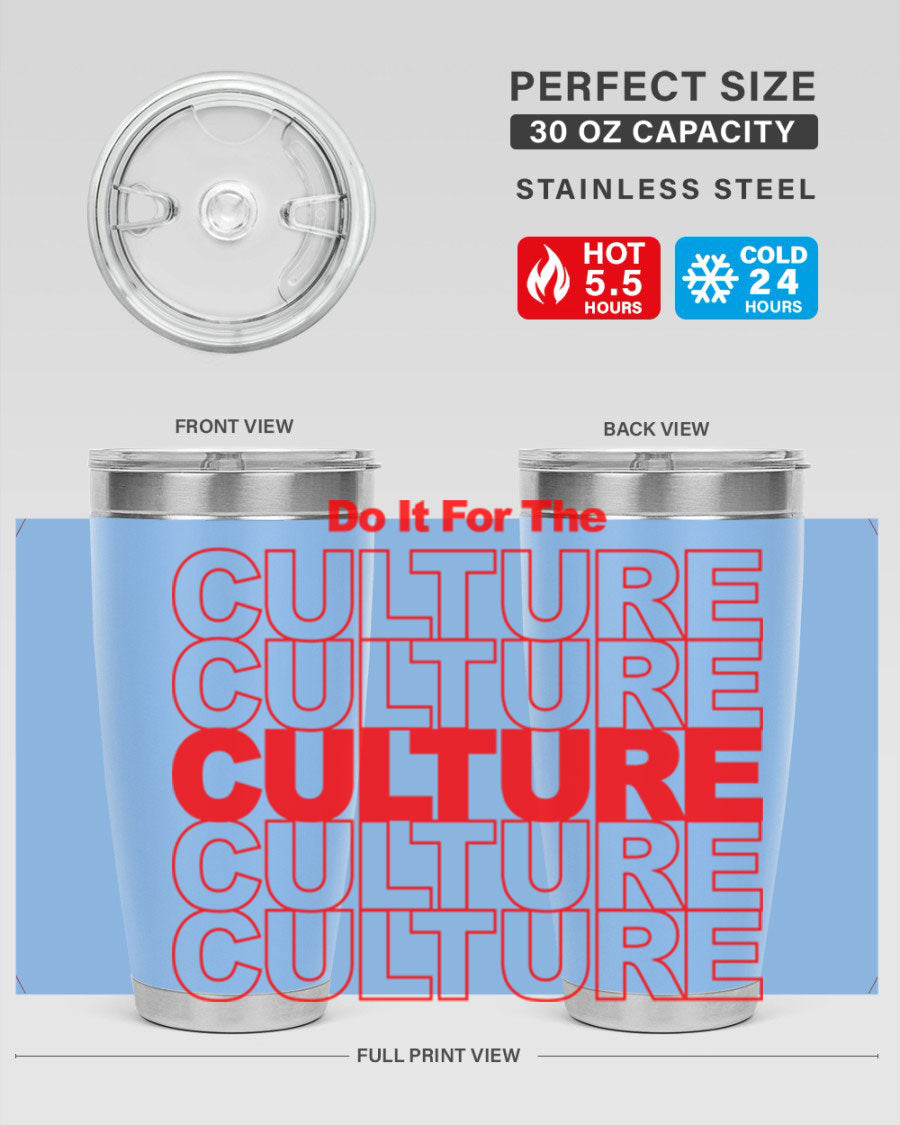 Black cotton tank top with 'Do It For The Culture' printed in bold letters, showcasing cultural pride.