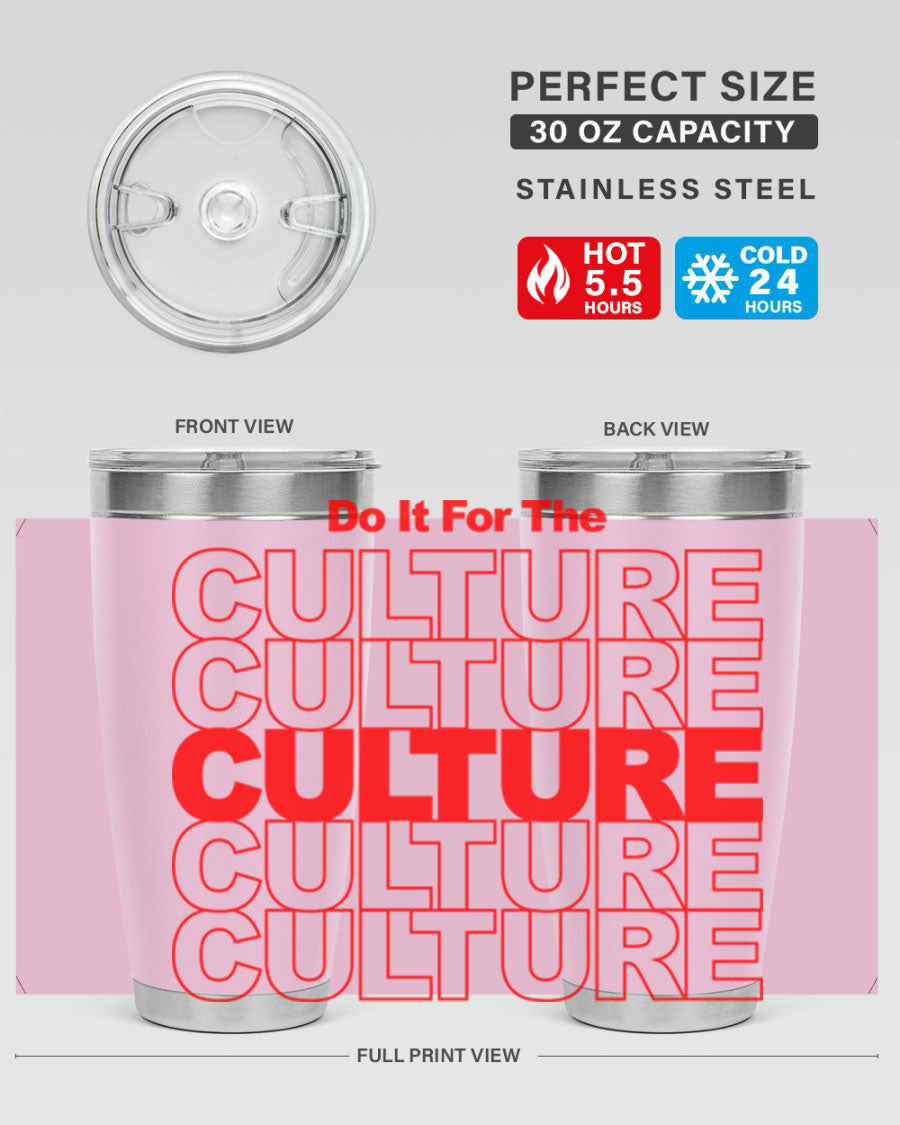 Black cotton tank top with 'Do It For The Culture' printed in bold letters, showcasing cultural pride.