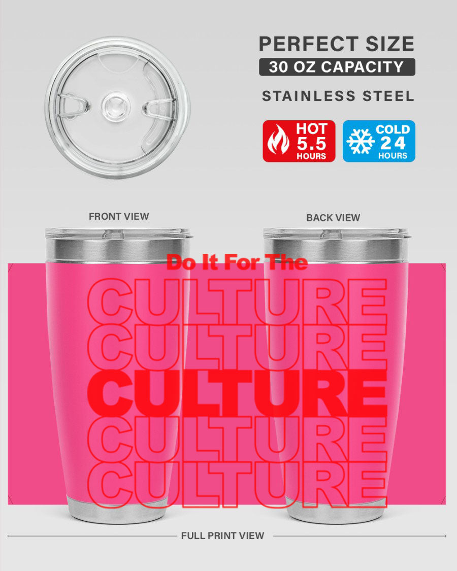 Black cotton tank top with 'Do It For The Culture' printed in bold letters, showcasing cultural pride.