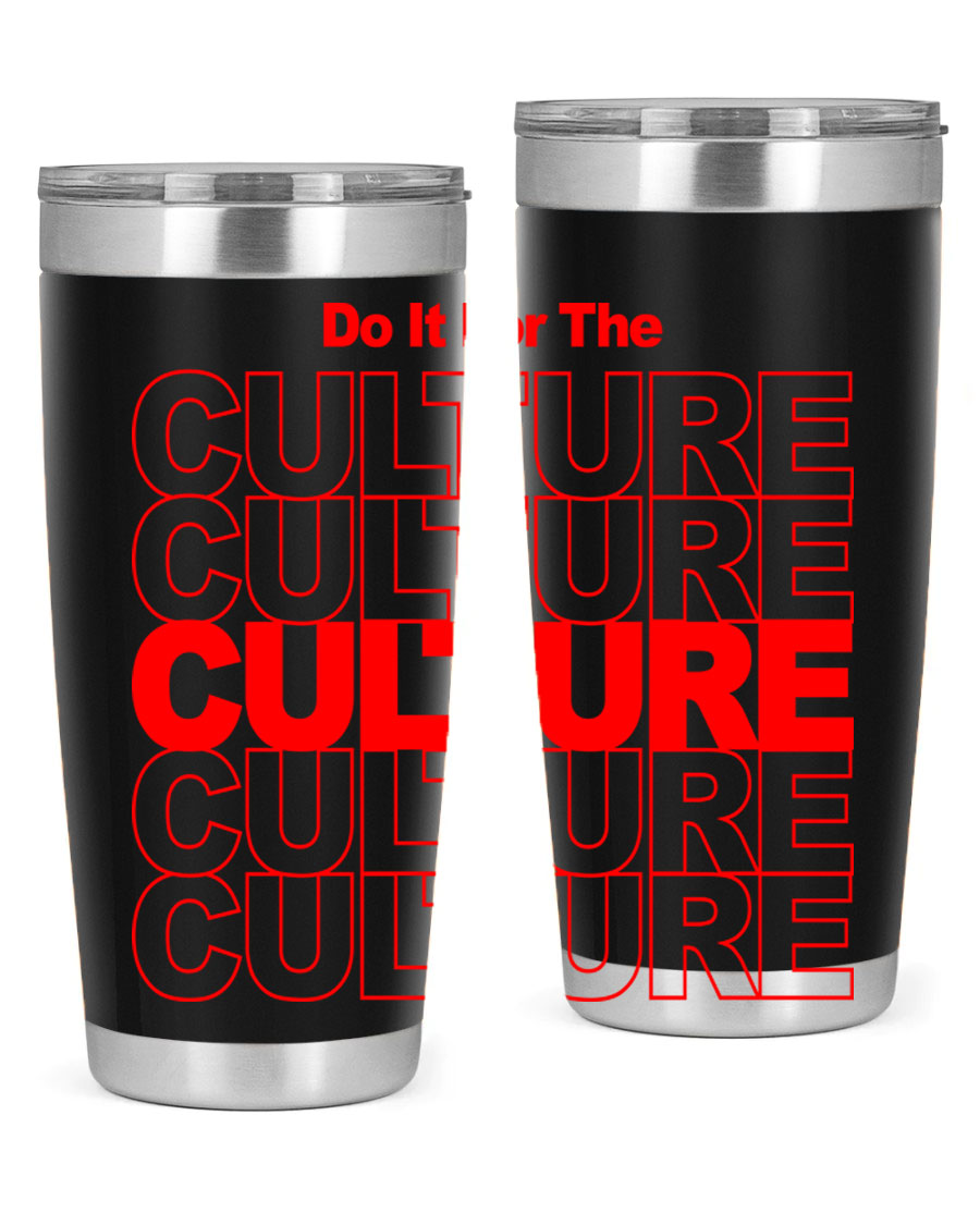 Black cotton tank top with 'Do It For The Culture' printed in bold letters, showcasing cultural pride.