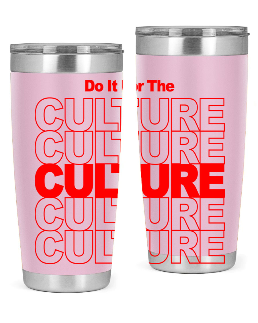 Black cotton tank top with 'Do It For The Culture' printed in bold letters, showcasing cultural pride.