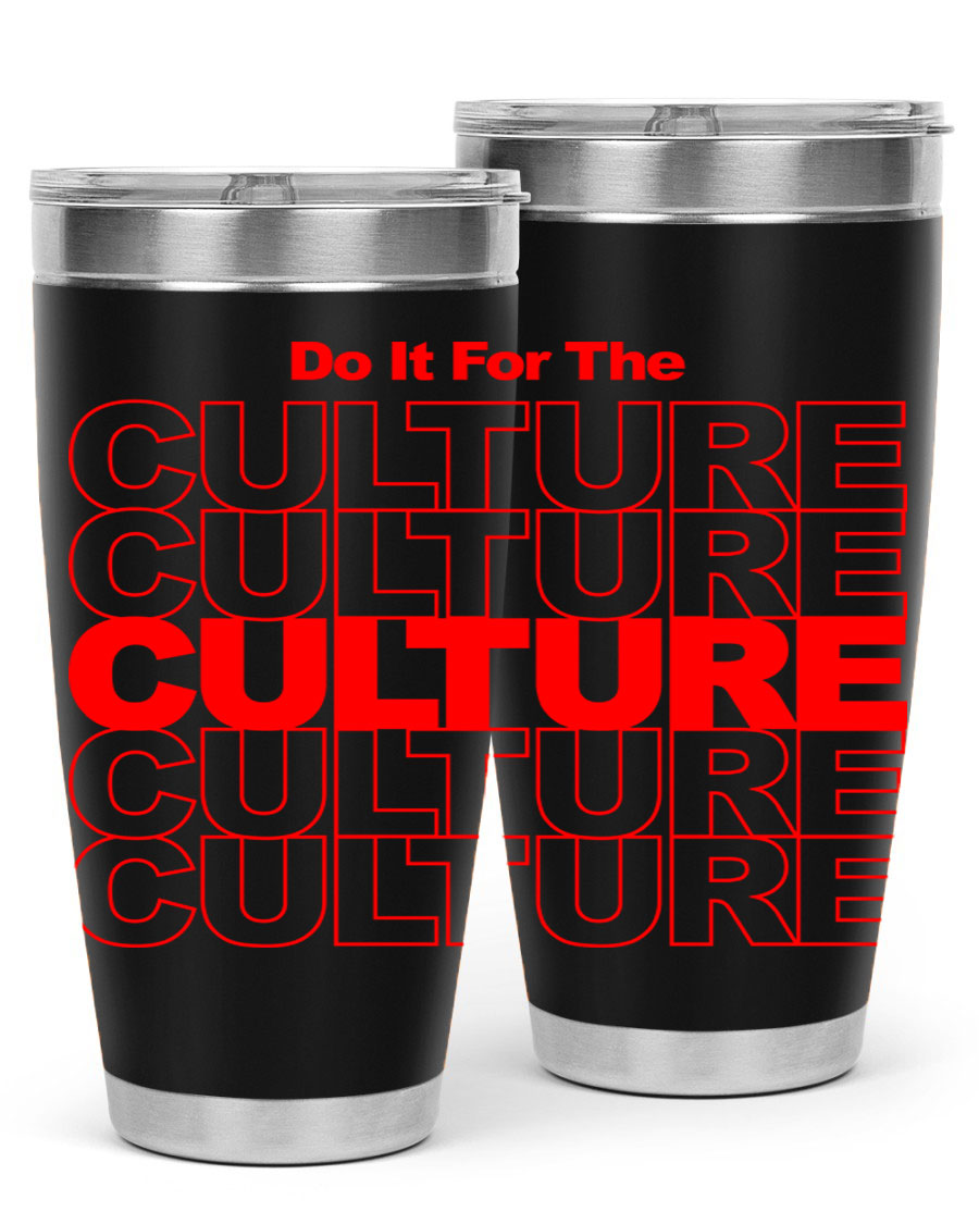 Black cotton tank top with 'Do It For The Culture' printed in bold letters, showcasing cultural pride.