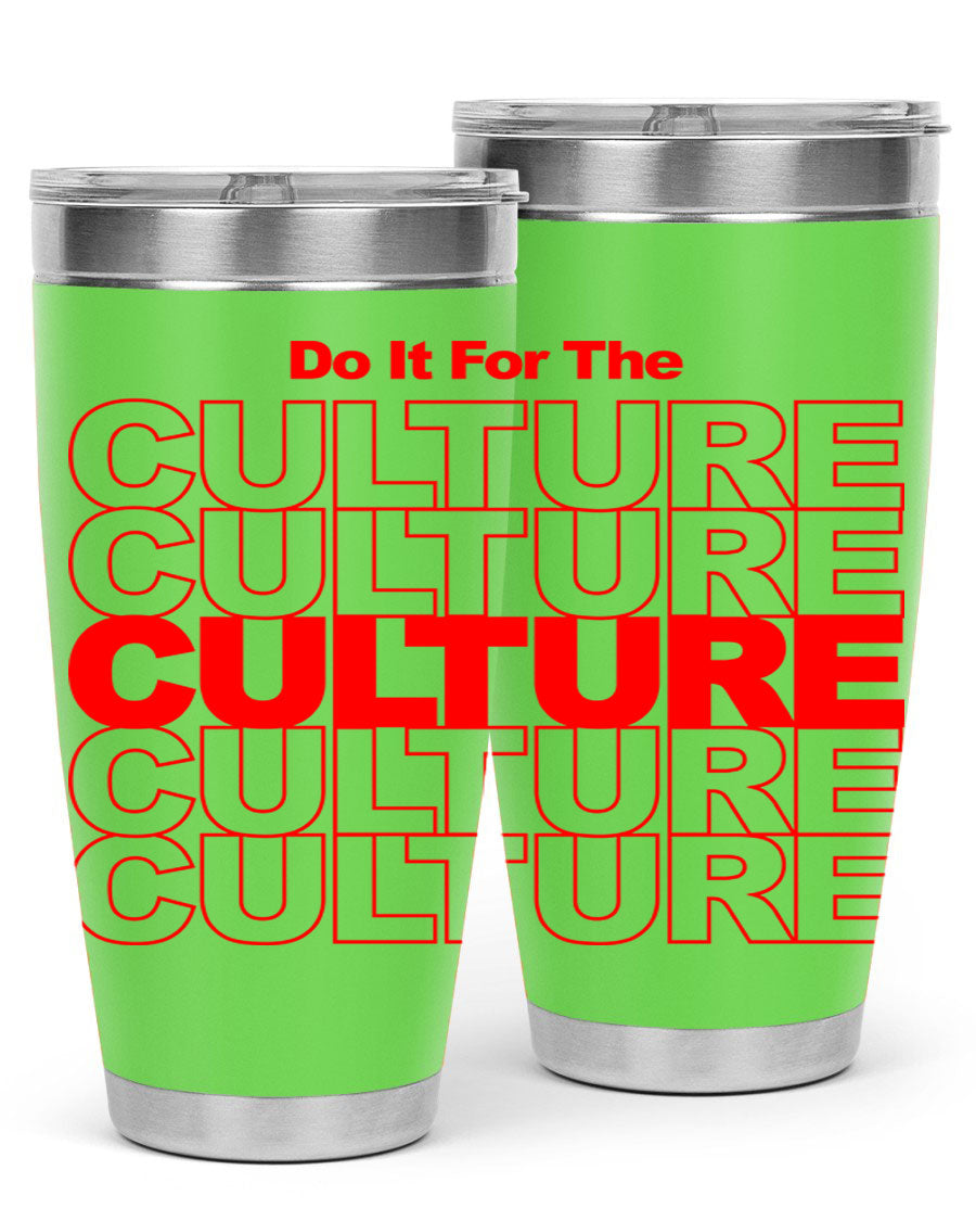 Black cotton tank top with 'Do It For The Culture' printed in bold letters, showcasing cultural pride.